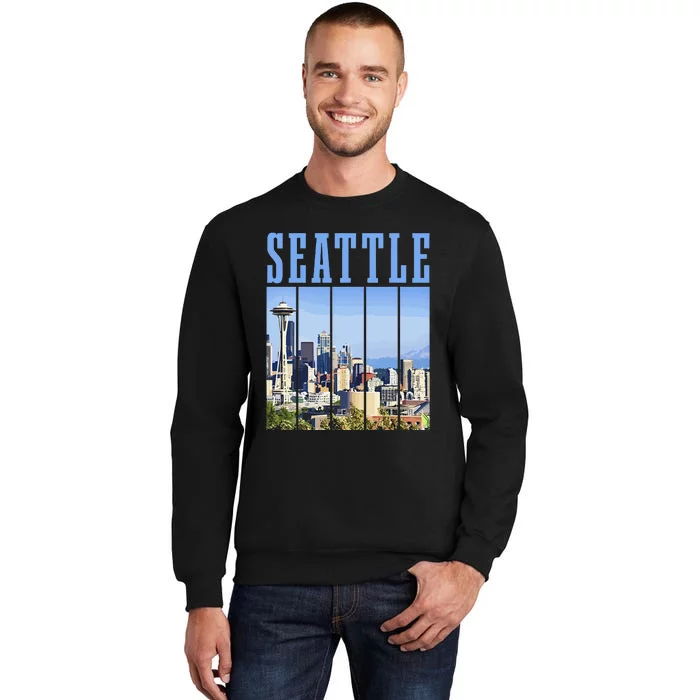 Seattle Skyline Washington Vintage Pride Tall Sweatshirt