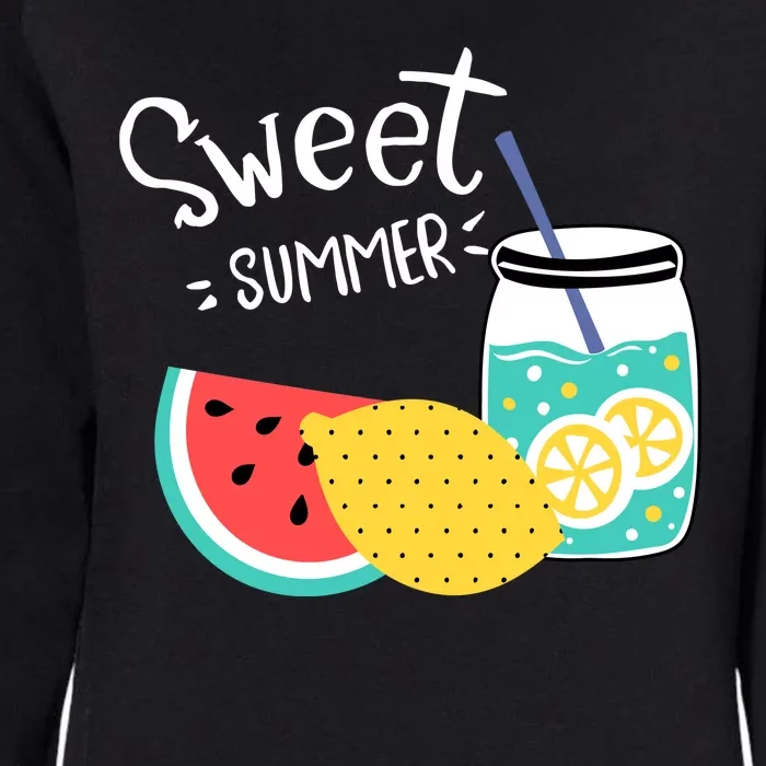 Sweet Summer Watermelon Lemonade Womens California Wash Sweatshirt