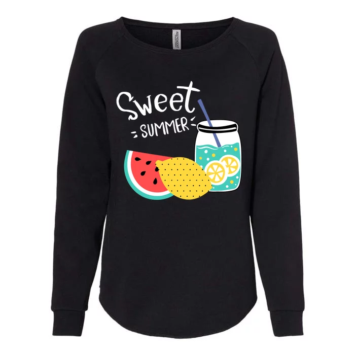 Sweet Summer Watermelon Lemonade Womens California Wash Sweatshirt