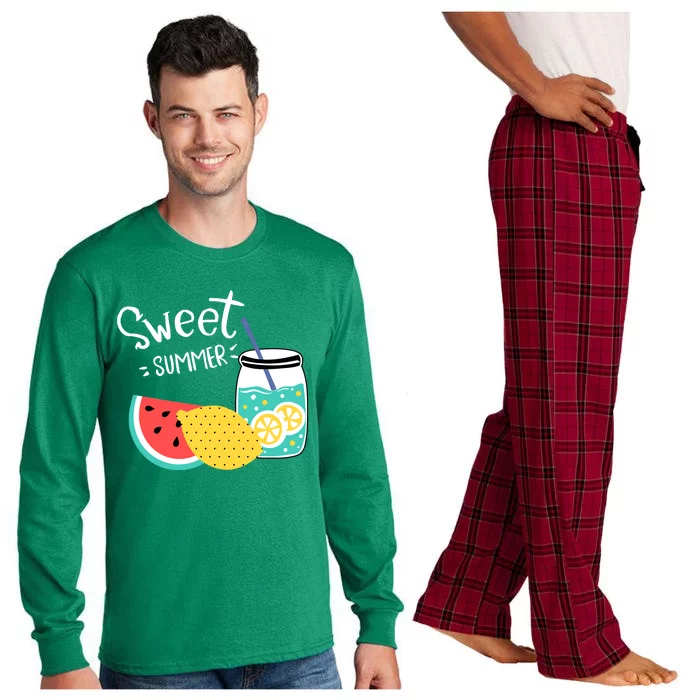 Sweet Summer Watermelon Lemonade Long Sleeve Pajama Set