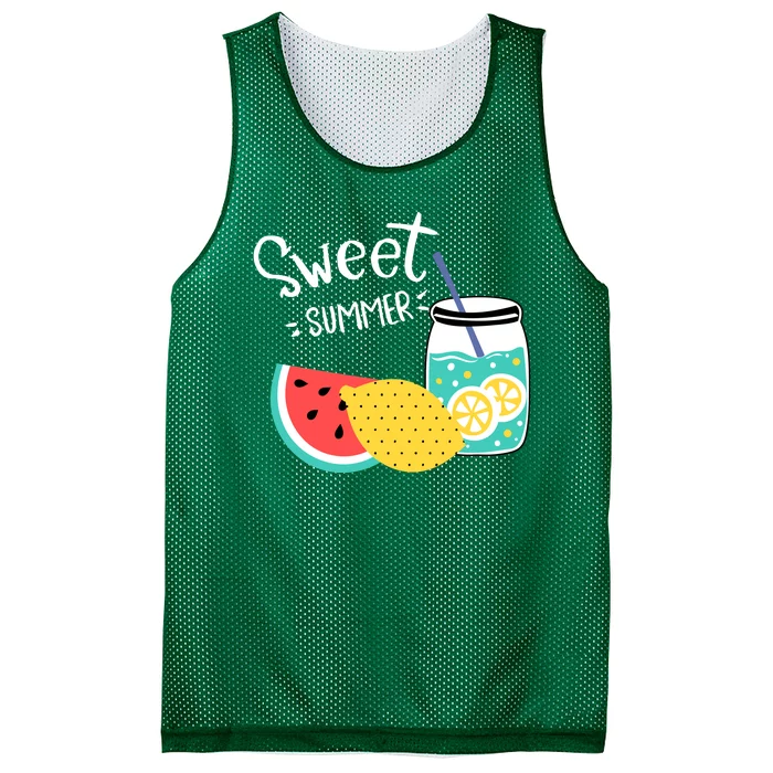 Sweet Summer Watermelon Lemonade Mesh Reversible Basketball Jersey Tank