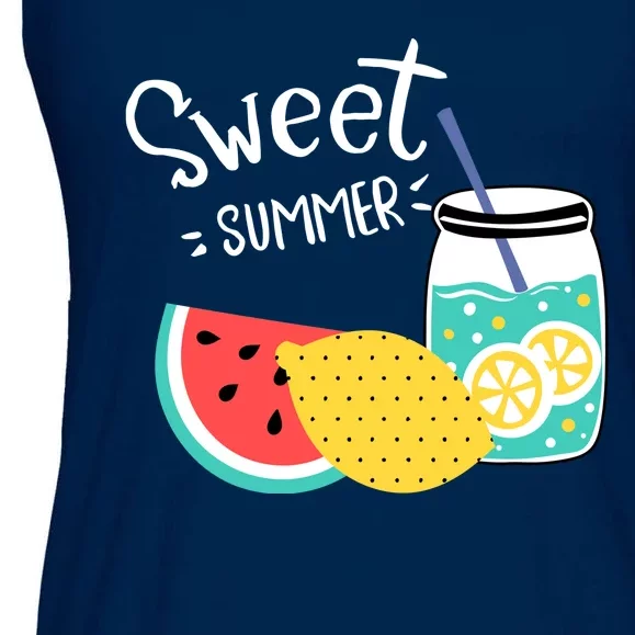 Sweet Summer Watermelon Lemonade Ladies Essential Flowy Tank