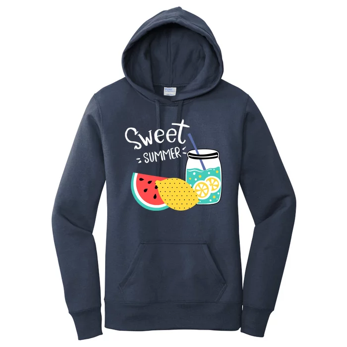 Sweet Summer Watermelon Lemonade Women's Pullover Hoodie