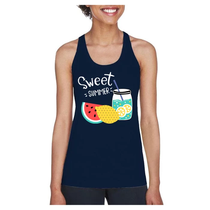 Sweet Summer Watermelon Lemonade Women's Racerback Tank