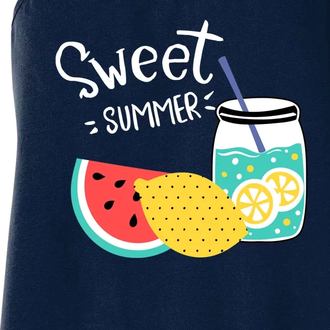 Sweet Summer Watermelon Lemonade Women's Racerback Tank