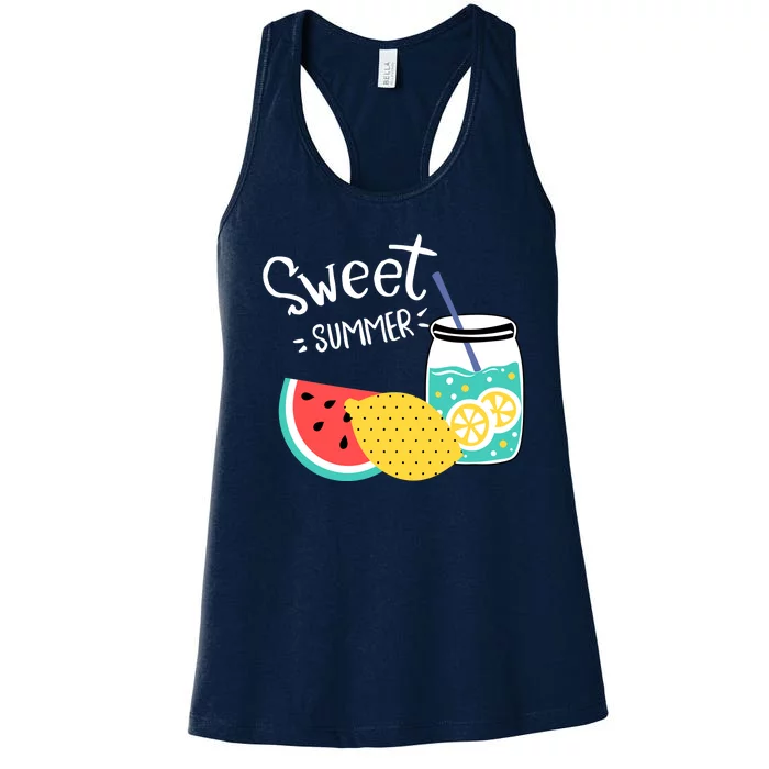 Sweet Summer Watermelon Lemonade Women's Racerback Tank