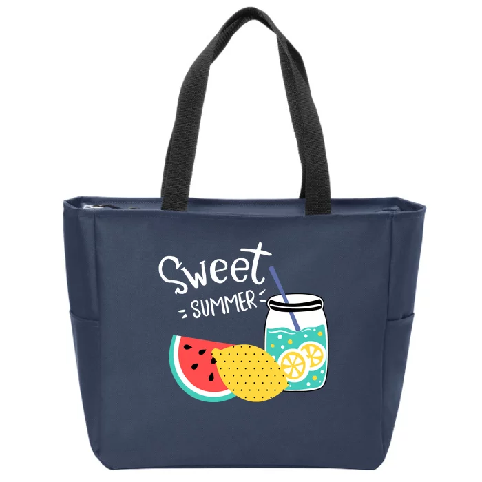 Sweet Summer Watermelon Lemonade Zip Tote Bag