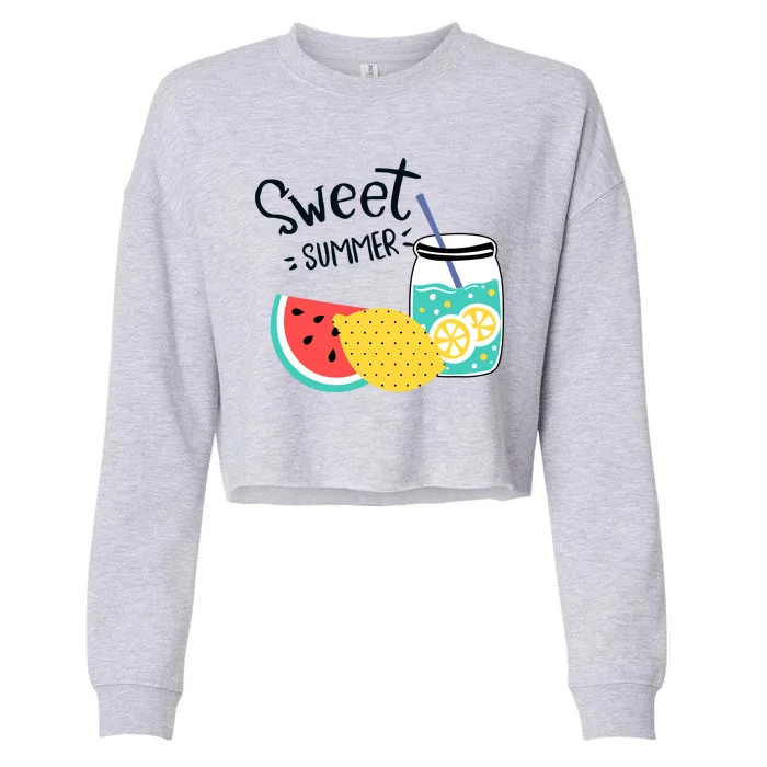 Sweet Summer Watermelon Lemonade Cropped Pullover Crew