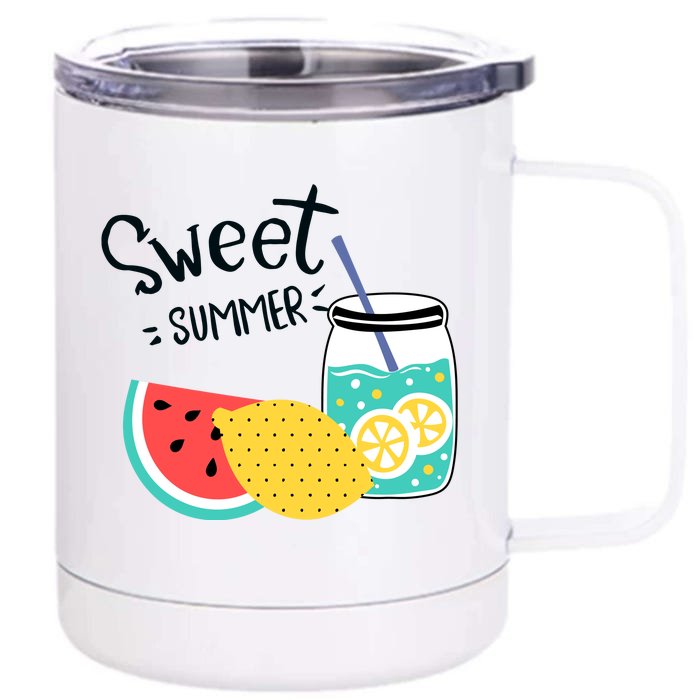 Sweet Summer Watermelon Lemonade Front & Back 12oz Stainless Steel Tumbler Cup