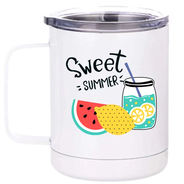 Sweet Summer Watermelon Lemonade Front & Back 12oz Stainless Steel Tumbler Cup