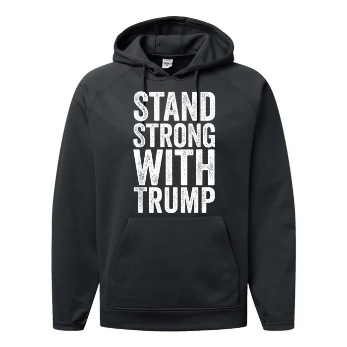 Stand Strong With Trump Save Protect 2024 Performance Fleece Hoodie