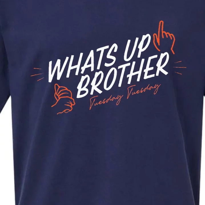 Sketch Streamer Whats Up Brother Sueded Cloud Jersey T-Shirt