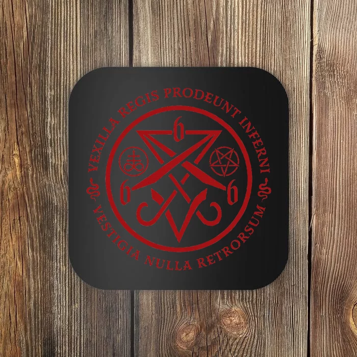 S.A.T.A.N.I.C Symbols W Latin Words Coaster