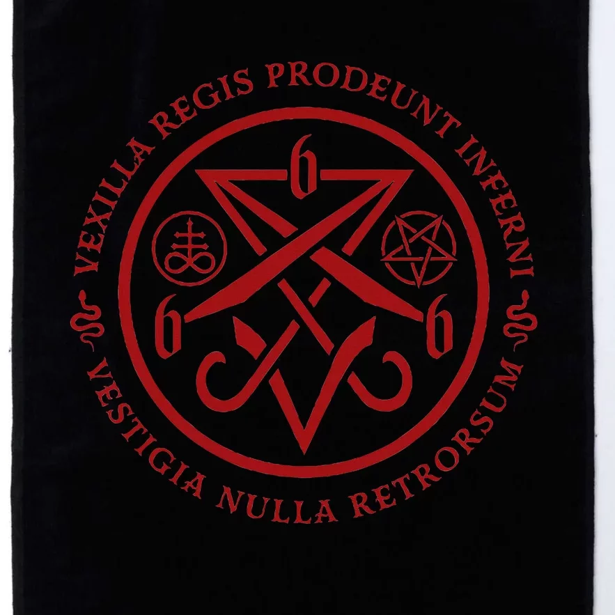 S.A.T.A.N.I.C Symbols W Latin Words Platinum Collection Golf Towel