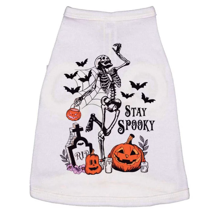 Stay Spooky Women Halloween Skeleton Fall Doggie Tank