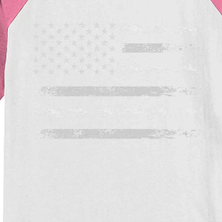 Snowmobile Sledding Winter Snow US Flag Snowmobiling Kids Colorblock Raglan Jersey