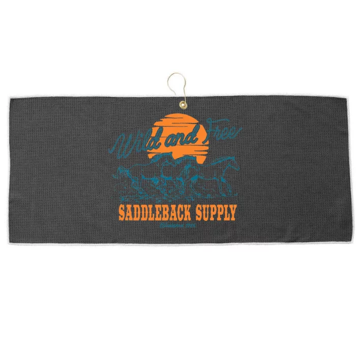 Saddleback Supply Wild And Free Logo Large Microfiber Waffle Golf Towel