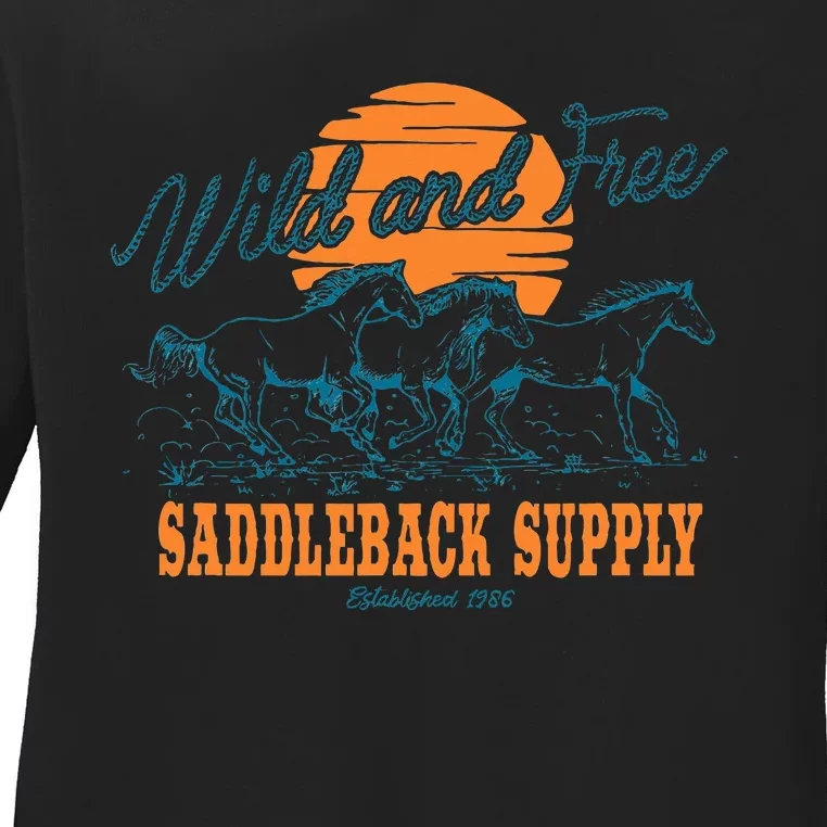 Saddleback Supply Wild And Free Logo Ladies Long Sleeve Shirt