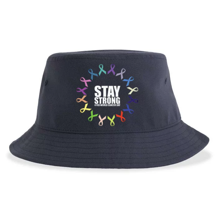 Stay Strong World Cancer Day Support Sustainable Bucket Hat