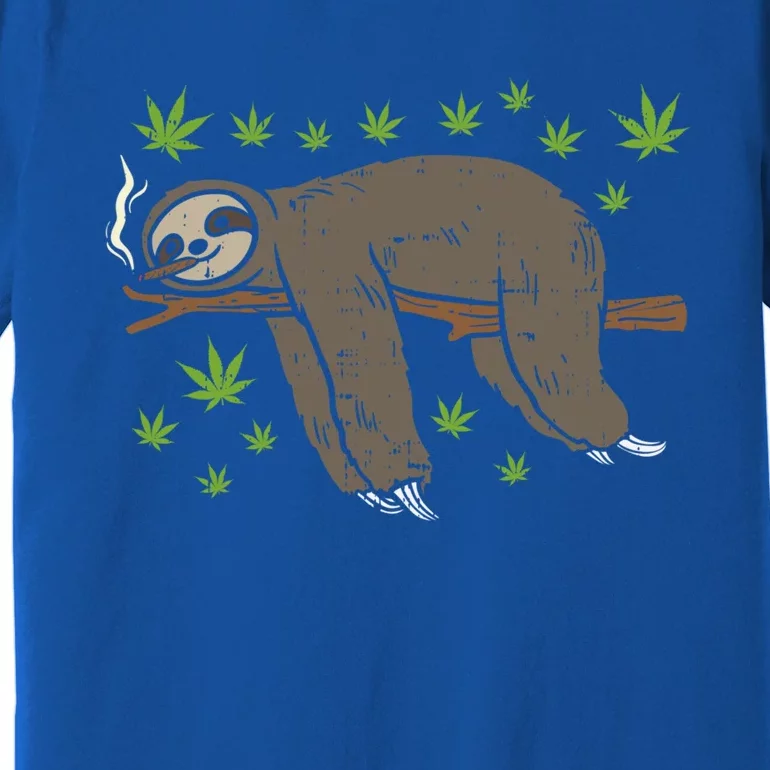 Sloth Smoking Weed Cannabis 420 Thc Marijuana Stoner Gift Premium T-Shirt