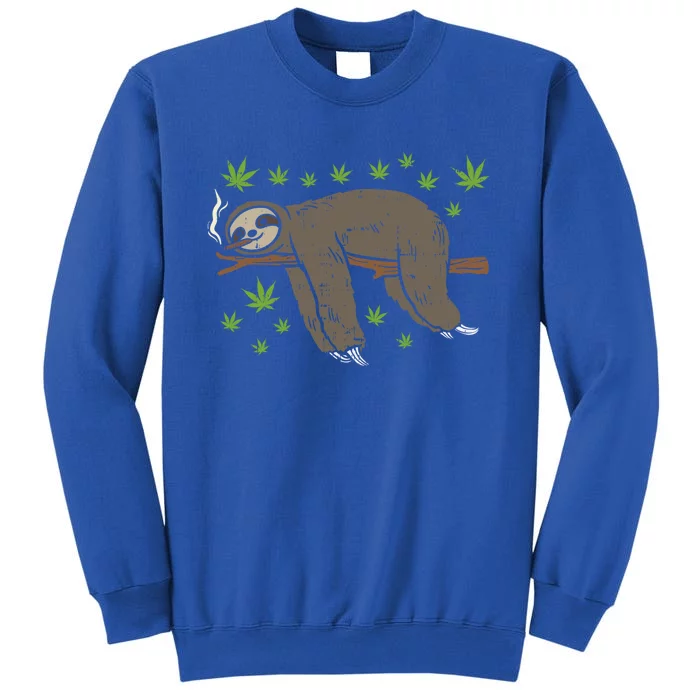 Sloth Smoking Weed Cannabis 420 Thc Marijuana Stoner Gift Tall Sweatshirt