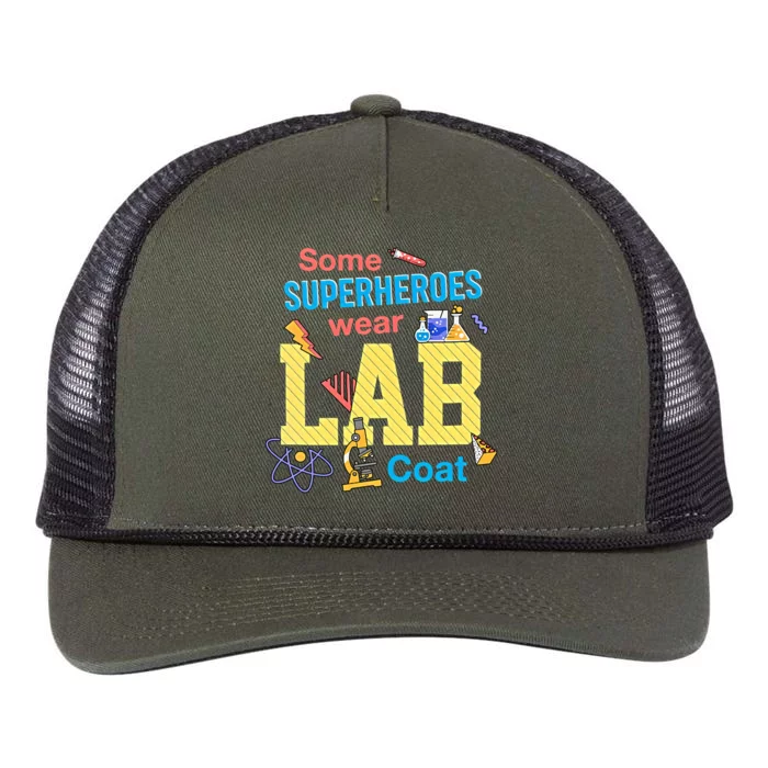 Some Superheroes Wear Lab Coat Lab Week Funny Medical Technologist Retro Rope Trucker Hat Cap