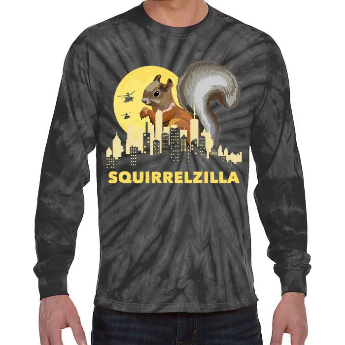 Squirrelzilla Squirrel Whisperer Squirrel Lover Animal Tie-Dye Long Sleeve Shirt