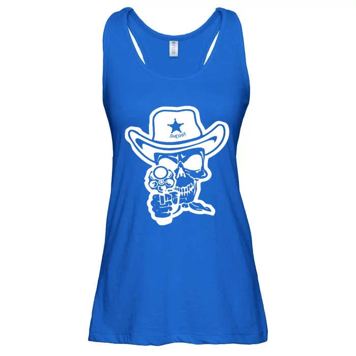 Sheriff Skull With Gun Ladies Essential Flowy Tank