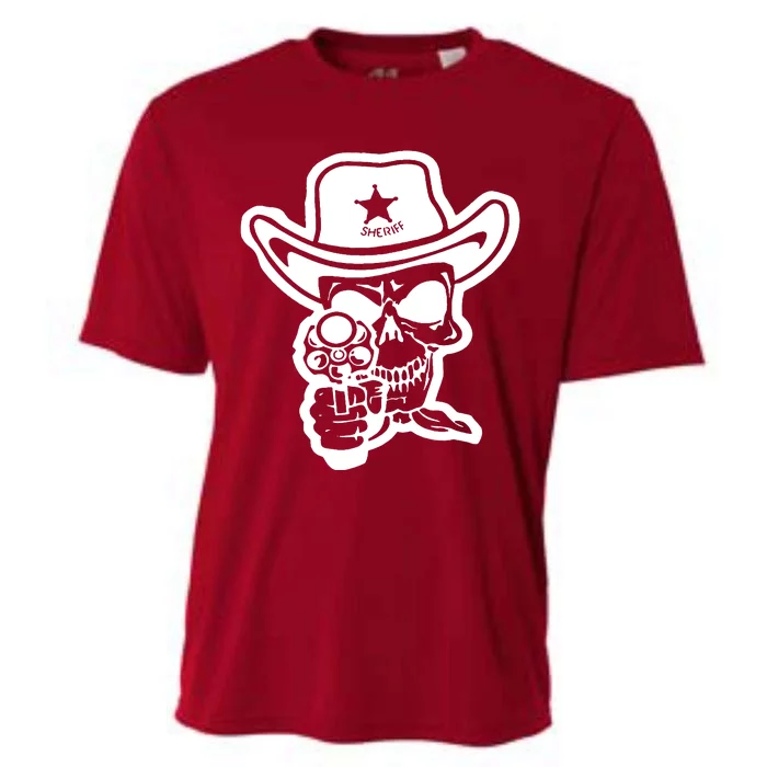 Sheriff Skull With Gun Cooling Performance Crew T-Shirt