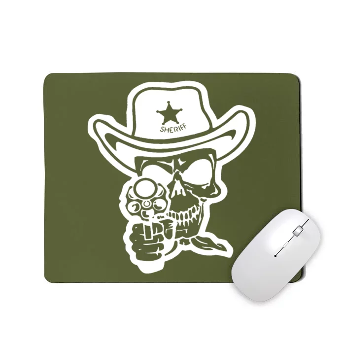 Sheriff Skull With Gun Mousepad