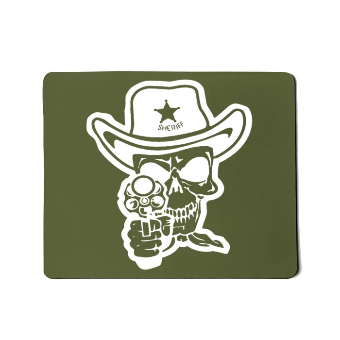 Sheriff Skull With Gun Mousepad