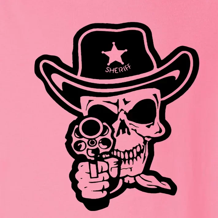 Sheriff Skull With Gun Toddler Long Sleeve Shirt