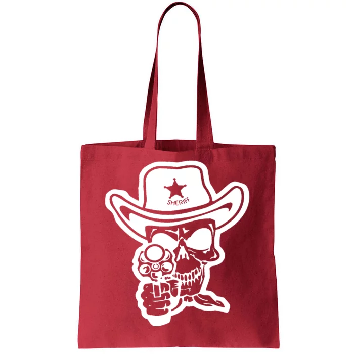 Sheriff Skull With Gun Tote Bag