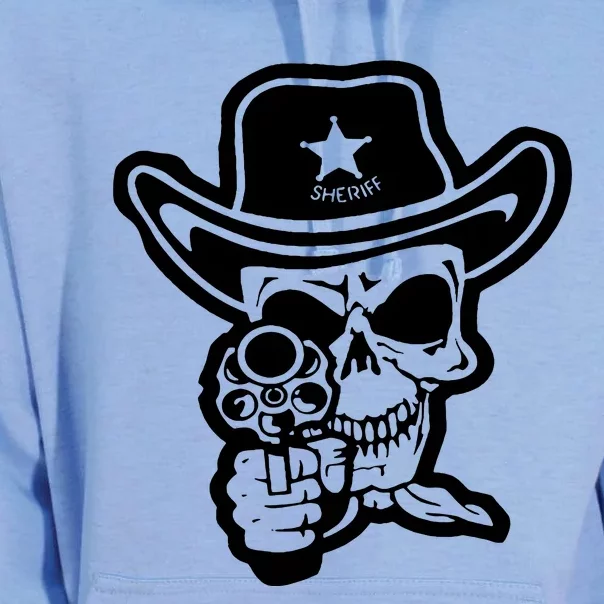 Sheriff Skull With Gun Unisex Surf Hoodie