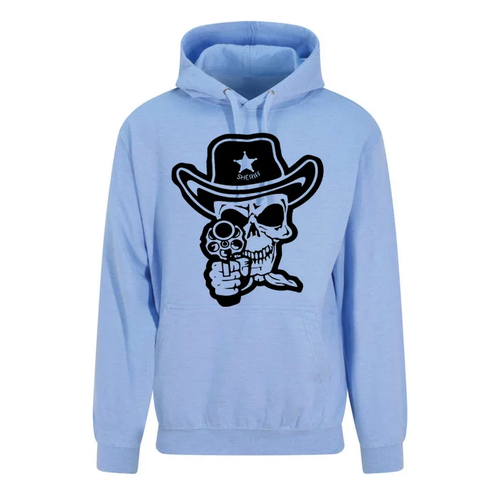 Sheriff Skull With Gun Unisex Surf Hoodie