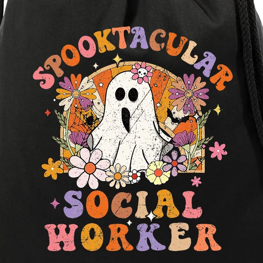 Spooktacular Social Worker Happy Halloween Spooky Matching Drawstring Bag