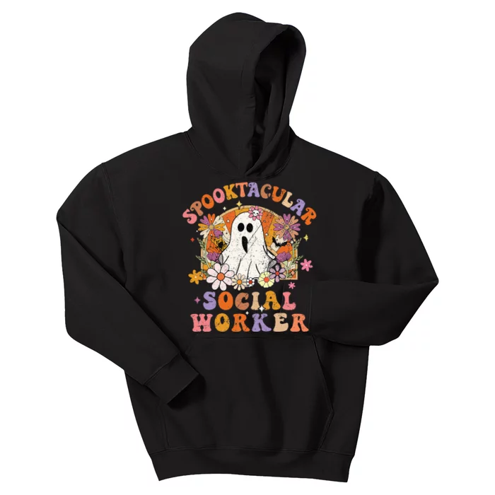 Spooktacular Social Worker Happy Halloween Spooky Matching Kids Hoodie