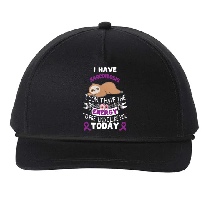 Sarcoidosis Sloth Warrior Awareness Funny Gift Halloween Purple Gift Snapback Five-Panel Rope Hat