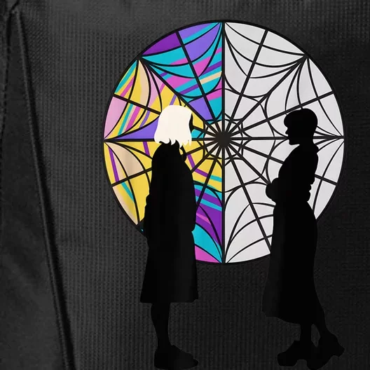 Silhouettes Spiderweb Window Wednesday And Enid City Backpack