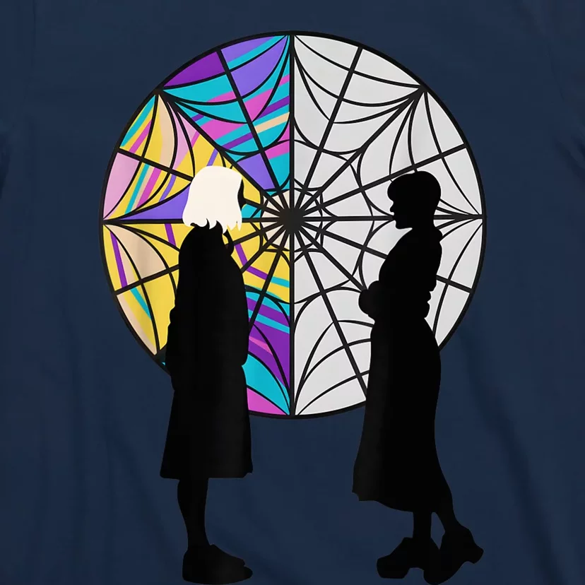 Silhouettes Spiderweb Window Wednesday And Enid T-Shirt