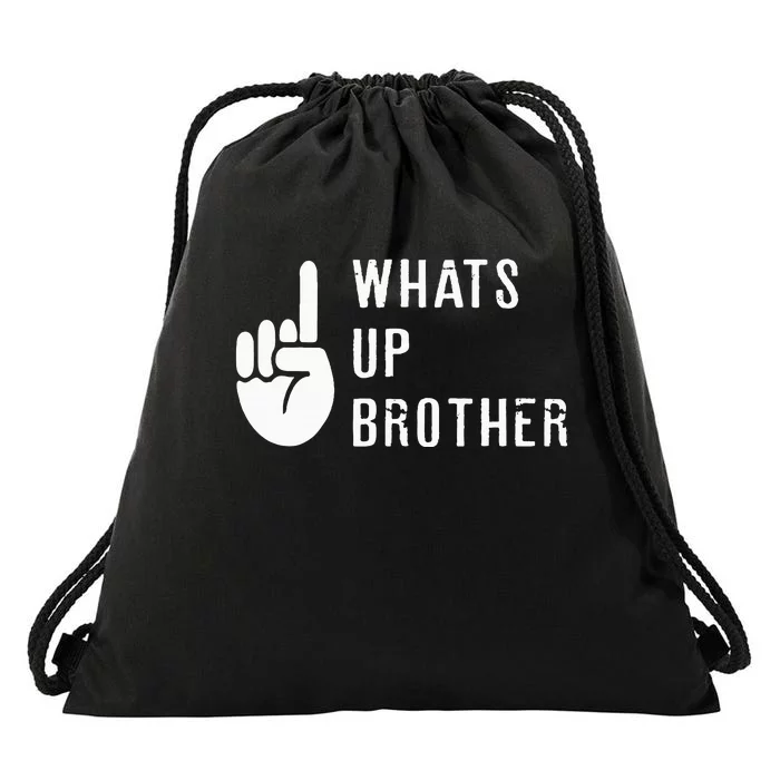 Sketch Streamer Whats Up Brother Drawstring Bag