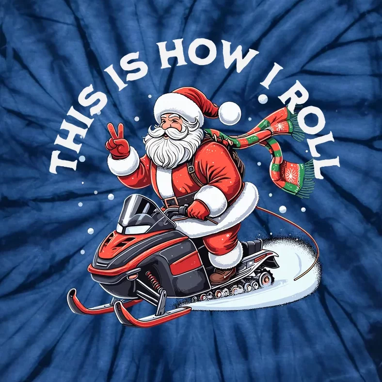 Santa Snowmobiling Xmas Funny Winter Holiday Christmas Tie-Dye T-Shirt