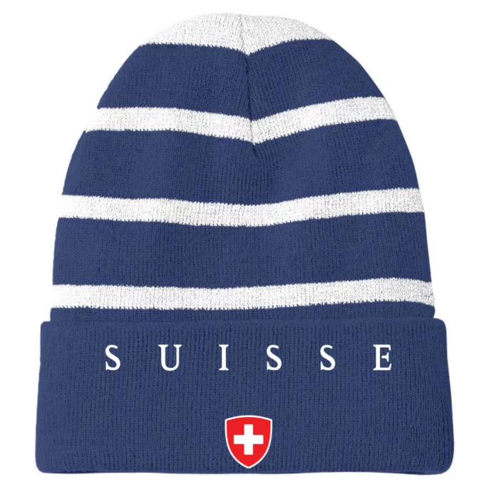 Switzerland Suisse Xo4u Original Striped Beanie with Solid Band