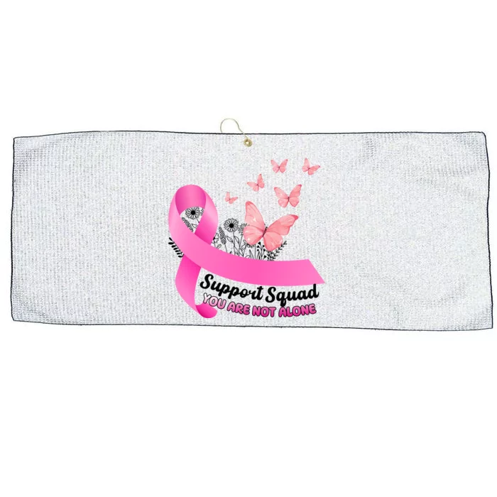 Support Squad You Are Not Alone Breast Cancer Butterfly Ribbon Large Microfiber Waffle Golf Towel