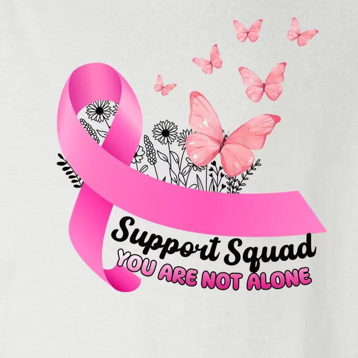 Support Squad You Are Not Alone Breast Cancer Butterfly Ribbon Toddler Long Sleeve Shirt