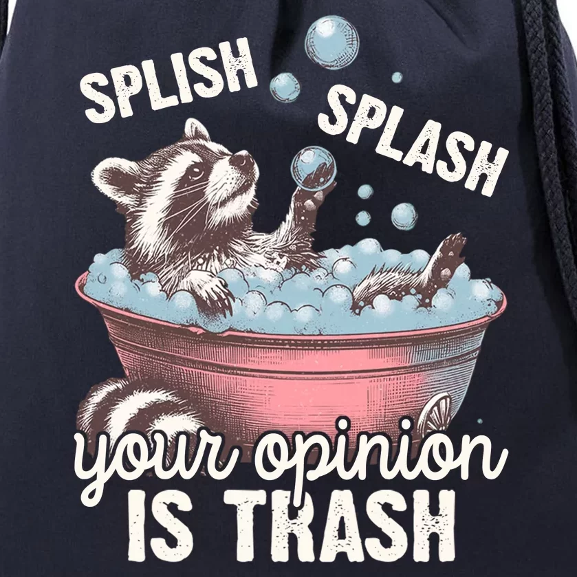 Splish Splash You Opinion Is Trash Funny Skunk Drawstring Bag