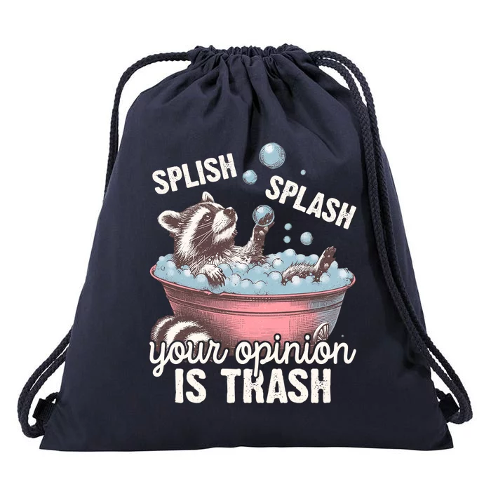 Splish Splash You Opinion Is Trash Funny Skunk Drawstring Bag