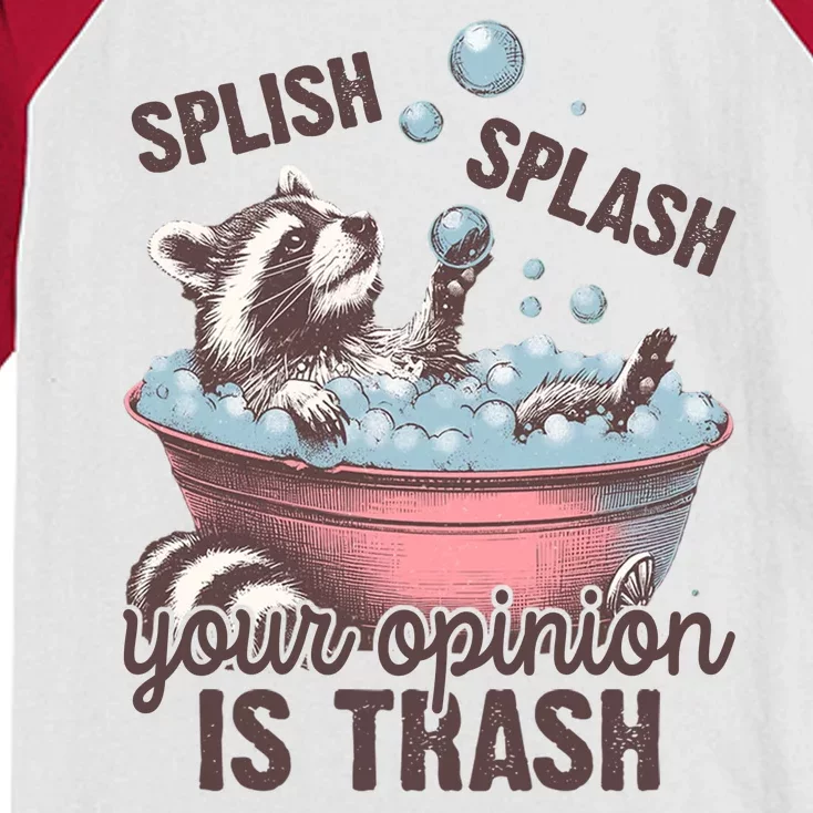 Splish Splash You Opinion Is Trash Funny Skunk Kids Colorblock Raglan Jersey