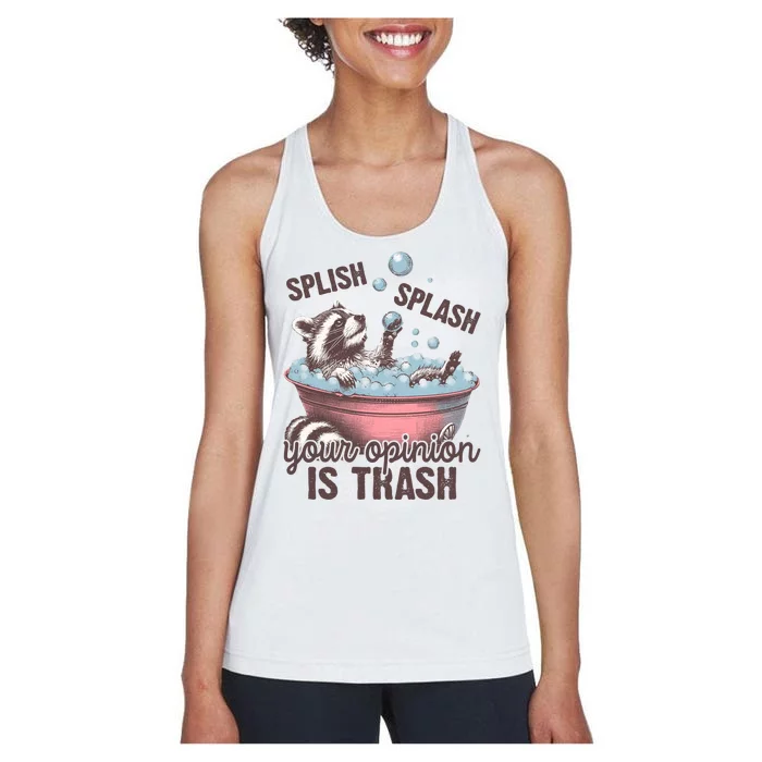 Splish Splash You Opinion Is Trash Funny Skunk Women's Racerback Tank