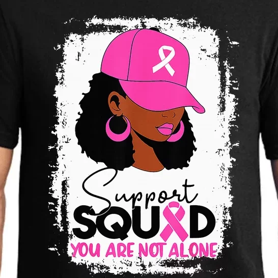 Support Squad You Are Not Alone Black Breast Cancer Pajama Set